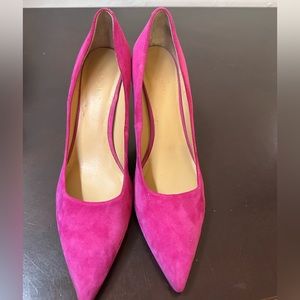Nine West dark pink pointed toe pumps